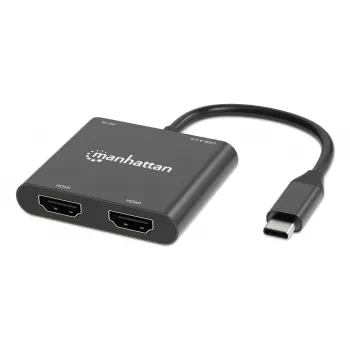 Multipoort-adapter Manhattan 154321 USB Type-C naar 2 HDMI USB-A Power Delivery 100 W