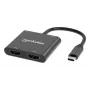 Multipoort-adapter Manhattan 154321 USB Type-C naar 2 HDMI USB-A Power Delivery 100 W