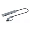 USB-C & USB-A combo dock/hub Manhattan 4 poorten 5 Gbps aluminium