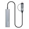 USB-C & USB-A combo dock/hub Manhattan 4 poorten 5 Gbps aluminium