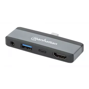 USB-C Travel Dock Manhattan 190404 4 poorten HDMI USB-A USB-C 3,5 mm