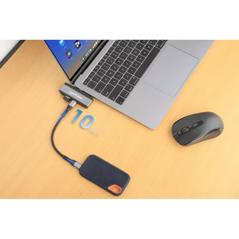 USB-C Travel Dock Manhattan 190404 4 poorten HDMI USB-A USB-C 3,5 mm