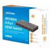 HDMI-switch 3x1 MANHATTAN 18G automatisch handmatig IR-afstandsbediening zwart