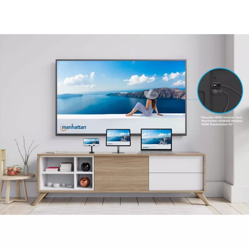 AV-transmitter Manhattan 208437 1920x1080 30m draadloos USB Type-C