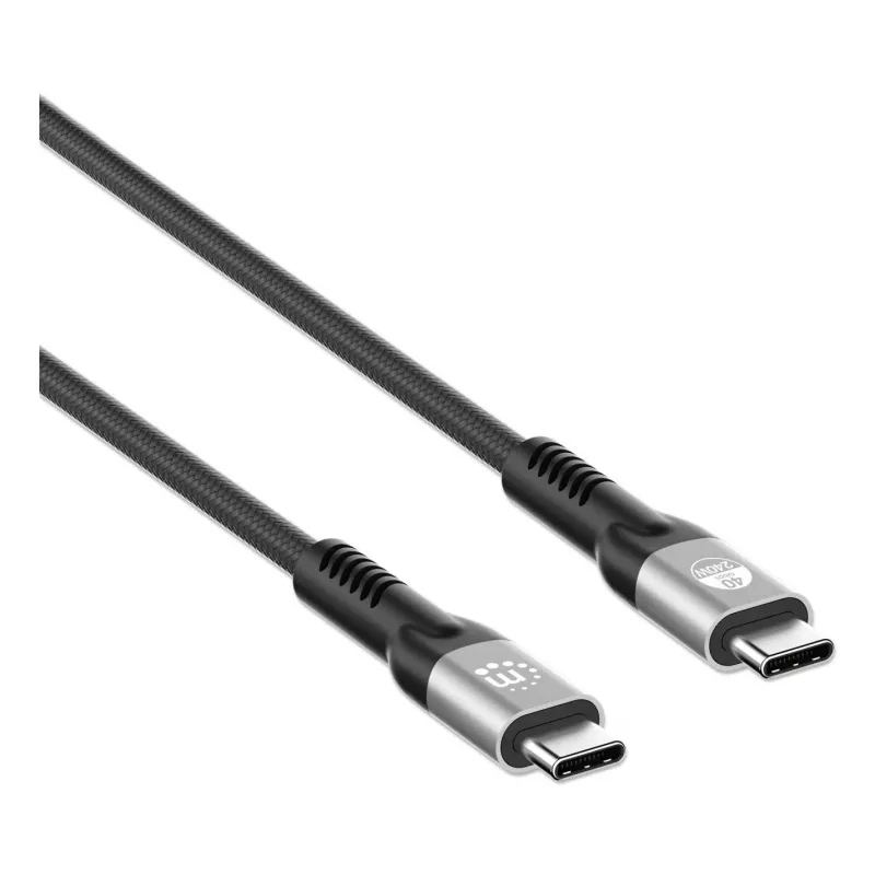 USB-C-stekker naar USB-C-stekker kabel Manhattan 2m USB4 Gen 3x2 8K 60Hz
