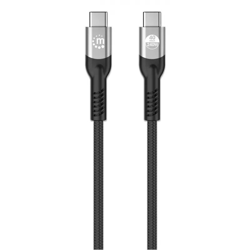 USB-C-stekker naar USB-C-stekker kabel Manhattan 2m USB4 Gen 3x2 8K 60Hz
