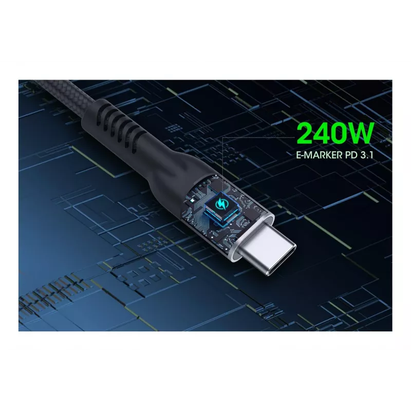 USB-C-stekker naar USB-C-stekker kabel Manhattan 2m USB4 Gen 3x2 8K 60Hz
