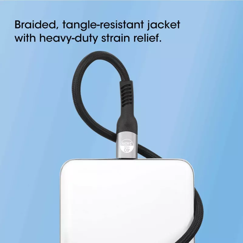 USB-C-stekker naar USB-C-stekker kabel Manhattan 2m USB4 Gen 3x2 8K 60Hz