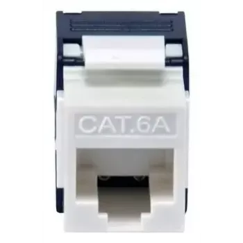 Keystone-bus Cat.6A onafgeschermd gereedschapsloos, EQUIP 769227, RJ-45, plat model, wit, 8 stuks