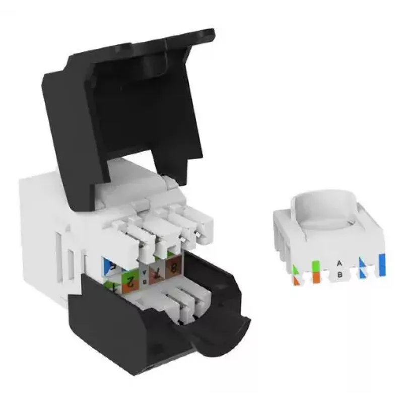 Equip 769227 Keystone-aansluiting Cat.6A, ongeschermd, gereedschapsloze LSA, wit, 8 st.