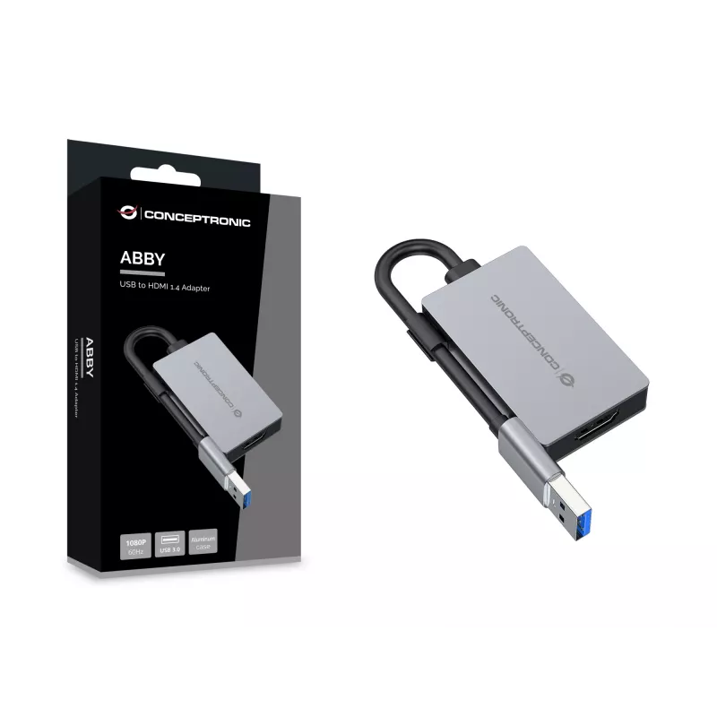 Conceptronic ABBY22G USB naar HDMI 1.4-adapter, 1080P 60 Hz