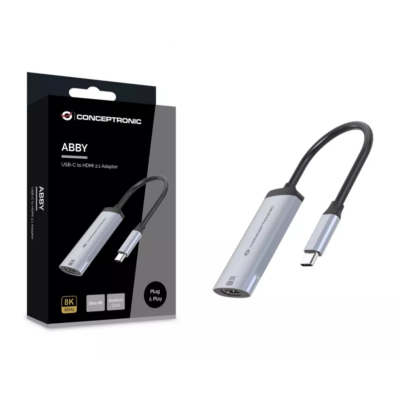 Conceptronic ABBY23G USB-C-naar-HDMI-2.1-adapter, 8K60Hz