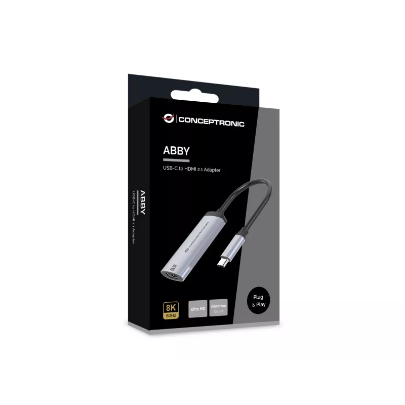 Conceptronic ABBY23G USB-C-naar-HDMI-2.1-adapter, 8K60Hz
