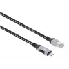 Manhattan USB-C naar Gigabit netwerk Ethernet RJ45 kabel 2m zwart/zilver
