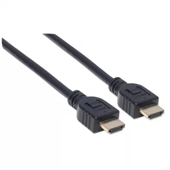 Manhattan HDMI 4K@60Hz kabel met Ethernet - CL3-gecertificeerd, 1m, geschikt voor inbouw in de muur, voor alle 4K- en 1080p/HD-toepassingen – upgrade nu of houd hem klaar voor later, stekker naar stekker, zwart, Ultra HD 4k x 2k, levenslange garantie, Premium High Speed