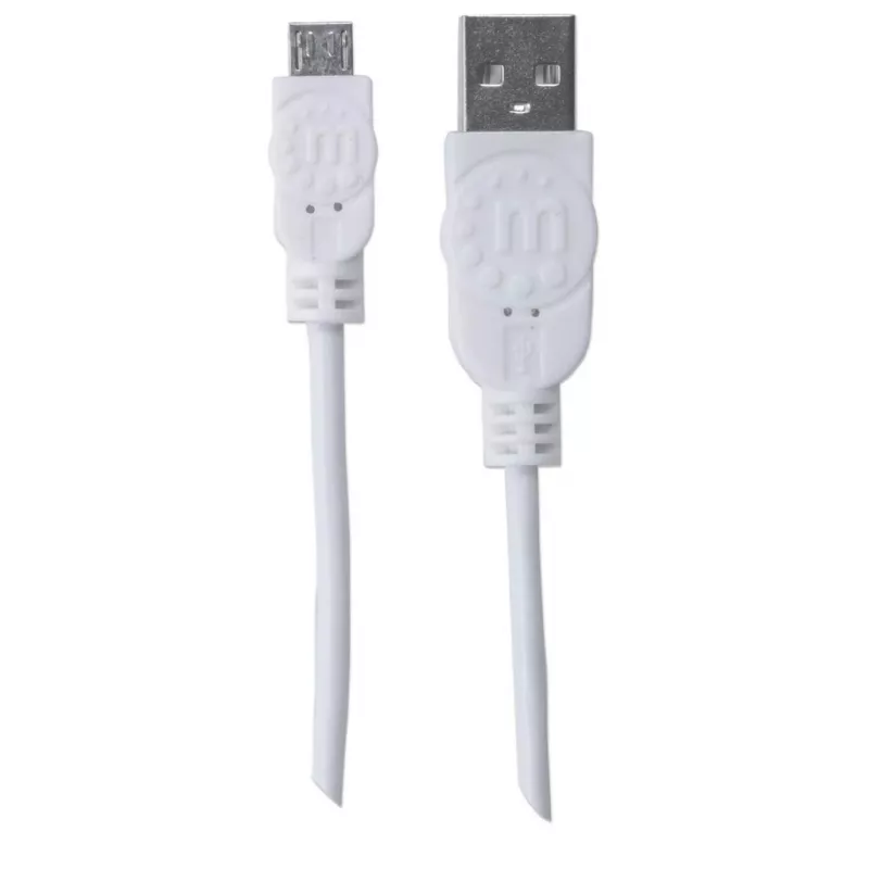 Manhattan 324069 Hi-Speed USB 2.0-kabel, USB-A naar Micro-USB, male-male, 1,8 m, wit