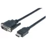 Manhattan HDMI naar DVI-D 24+1 kabel, 3m, stekker naar stekker, zwart, Dual Link, compatibel met DVD-D, levenslange garantie, komt overeen met HDDVIMM3M
