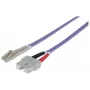 Intellinet glasvezel-patchkabel, OM4, LC/SC, 2 m, violet, duplex, multimode, 50/125 µm, LSZH, vezel, levenslange garantie