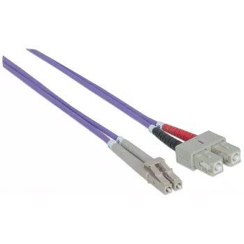 Intellinet glasvezel-patchkabel, OM4, LC/SC, 1m, violet, duplex, multimode, 50/125 µm, LSZH, vezel, levenslange garantie