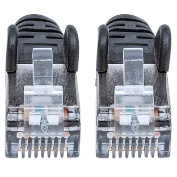 INTELLINET netwerk-patchkabel, Cat6, 5 m, zwart, koper, S/FTP, LSOH/LSZH, PVC, RJ45, vergulde contacten, knikbeschermhuls, levenslange garantie