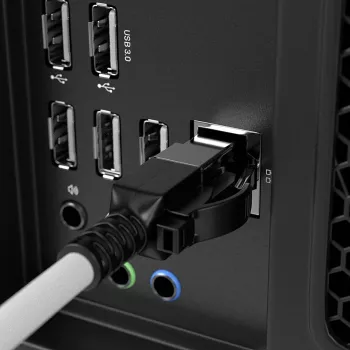 Lindy 0,3 m Cat.6A S/FTP Locking-netwerkkabel, grijs