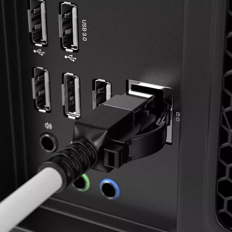 Lindy 0,3 m Cat.6A S/FTP Locking-netwerkkabel, grijs