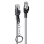 Lindy 1m Cat.6A S/FTP Locking-netwerkkabel, grijs