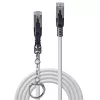 Lindy 15m Cat.6A S/FTP Locking-netwerkkabel, grijs