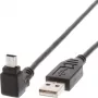 Techly USB 2.0 kabel A-stekker / Mini B-stekker 90° 1,8 m zwart ICOC MUSB-AA-018ANG