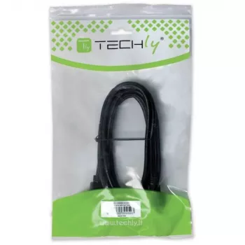 Techly USB 2.0 kabel A-stekker / Mini B-stekker 90° 1,8 m zwart ICOC MUSB-AA-018ANG