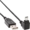 Techly USB 2.0 kabel A-stekker / Mini B-stekker 90° 1,8 m zwart ICOC MUSB-AA-018ANG