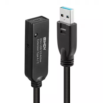 Lindy 20 m USB 3.0 actieve verlengkabel Type A naar C