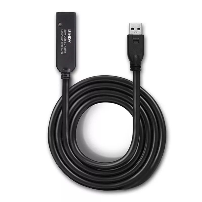Lindy 20 m USB 3.0 actieve verlengkabel Type A naar C
