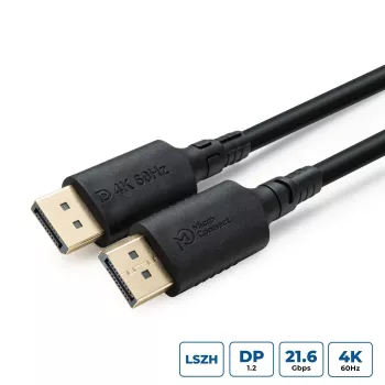 DisplayPort-kabel MicroConnect MC-DP-MMG-100LSZH 4K 1.2, 1,0 m, Low Smoke Zero Halogen