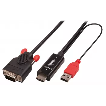 Lindy 2 m HDMI naar VGA-adapterkabel, zwart