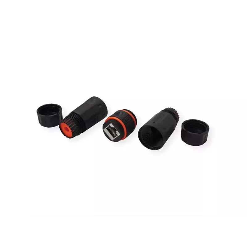 VALUE 21.99.3007 afgeschermde RJ-45-koppeling, Cat.6A, voor buiten en industrie, zwart