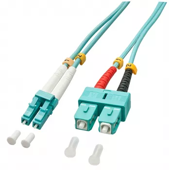 Lindy 5,0m OM3 LC - SC duplex InfiniBand/glasvezelkabel 5 m turquoise