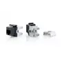 Equip Cat.6 ongeafschermde keystone jack LSA, 8 stuks/pakket, plat, zwart, LSA, LSA, goud, 23/26