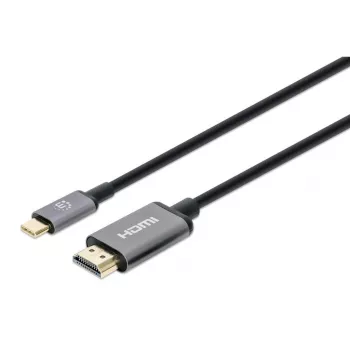 Manhattan USB-C naar HDMI-kabel, 4K@60Hz, 1m, zwart, stekker naar stekker, drie jaar garantie, komt overeen met CDP2HD2MBNL