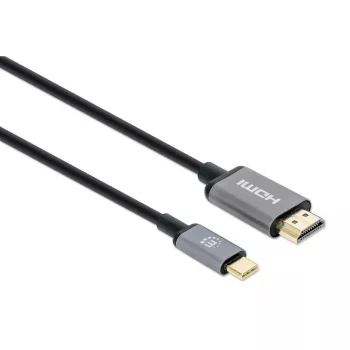 Manhattan USB-C naar HDMI-kabel, 4K@60Hz, 1m, zwart, stekker naar stekker, drie jaar garantie, komt overeen met CDP2HD2MBNL