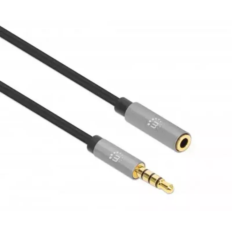 Audio-verlengkabel Manhattan 3,5mm 3m stekker/bus