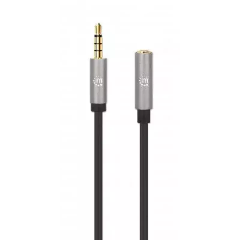 Audio-verlengkabel Manhattan 3,5mm 3m stekker/bus
