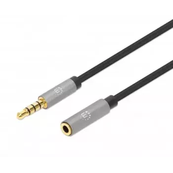 Audio-verlengkabel Manhattan 3,5mm 3m stekker/bus
