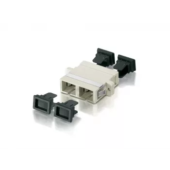 Equip SC glasvezel-adapter OM4, SC, beige, multi-mode, 25,5 mm, 27,8 mm, 9,35 mm