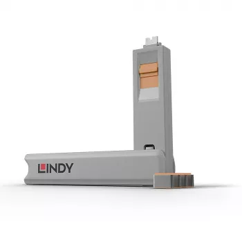 USB-C-poortblokkeerset Lindy, 4 stuks, oranje
