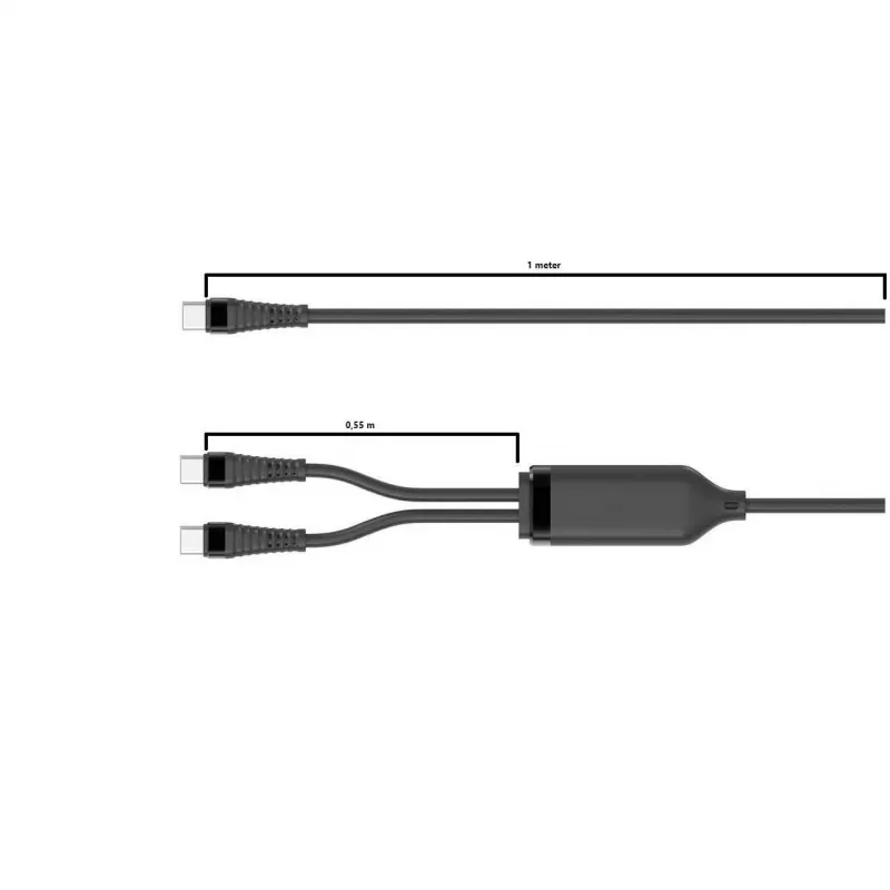 Microconnect MC-2XUSBC-100W USB-kabel USB 2.0 1 m USB C zwart