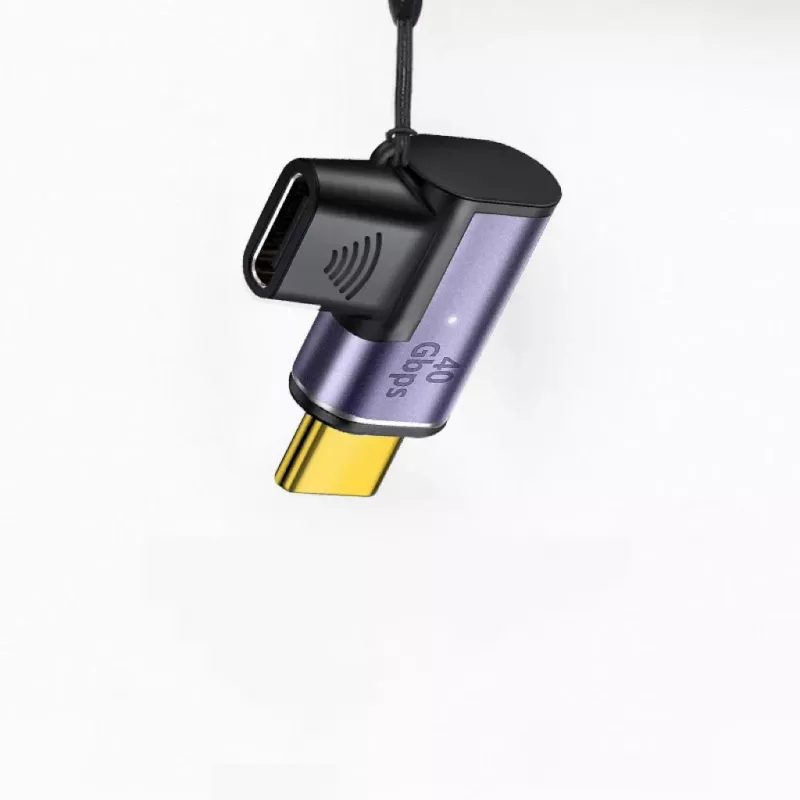 MicroConnect MC-USB4CCMF-MAGNETIC magnetische USB-C-adapter, 90° gehoekt, USB4, USB-C-stekker naar USB-C-aansluiting