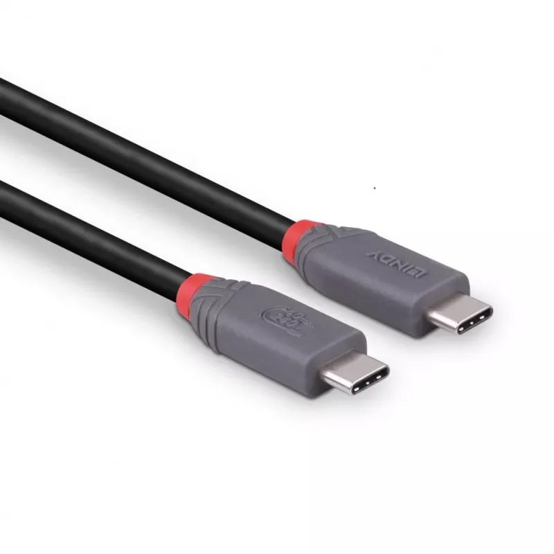USB 4 kabel Lindy 2m 240W Type-C 40 Gbit/s, USB4 Gen 3x2, zwart