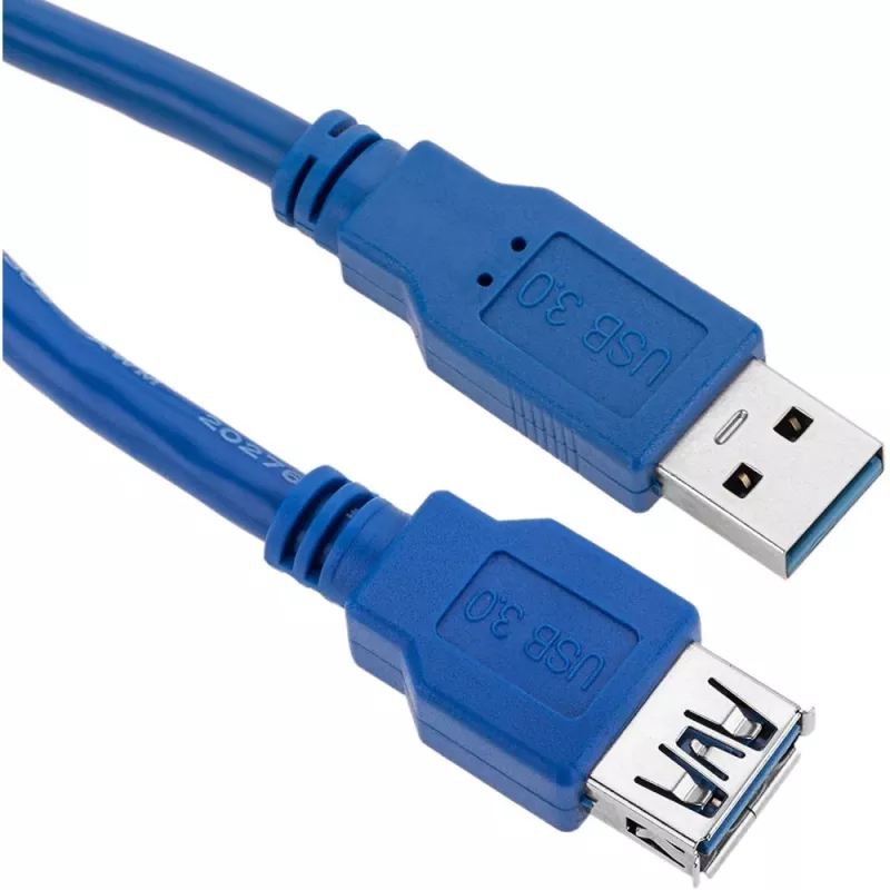 Techly USB 3.0 verlengkabel A stekker / A bus 0,5m blauw ICOC U3-AA-005-EX