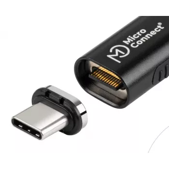 USB4 Magnetic Plug MicroConnect MC-LS-USB4MP2S — USB4-kabel, 40 Gbit/s data, 100 W Power Delivery